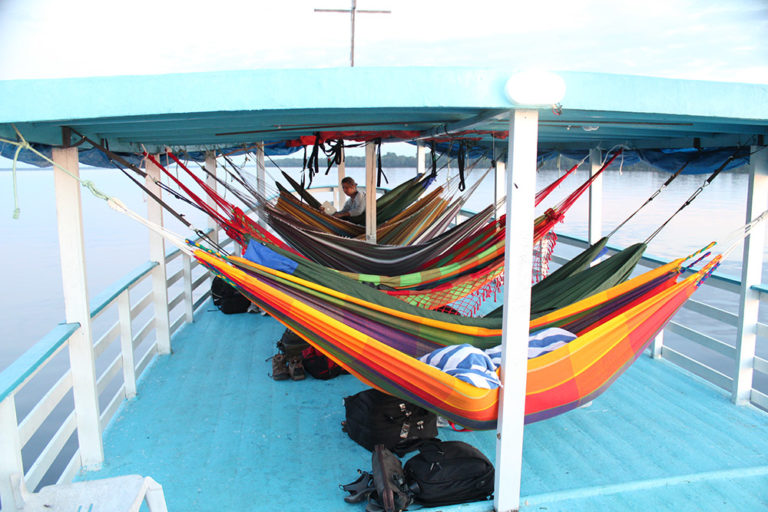 Amazon Ecotourism Trip-boat-river-hammocks