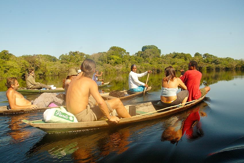 Amazon Ecotourism Trip-canoe-river-amazon forest