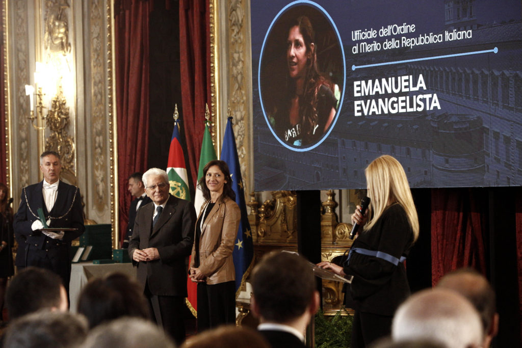 Emanuela Evangelista riceve onorificenza a Palazzo del Quirinale